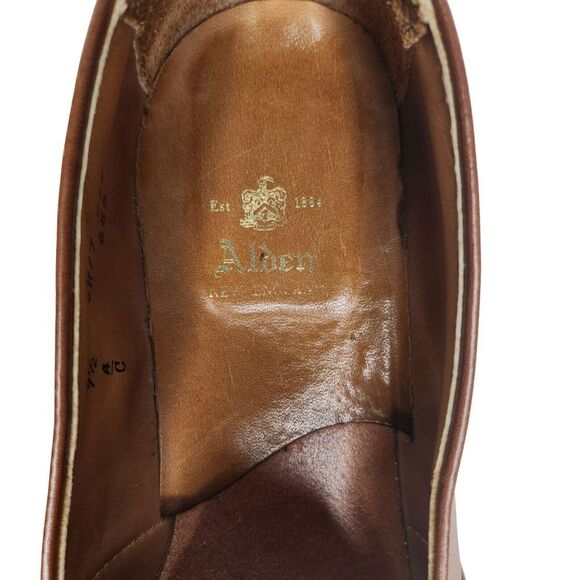Alden Penny Loafers Size 9.5 Brown Leather Mens Dress Shoes - Picture 4 of 16